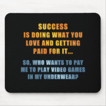 Success - Play Video Games Mouse Pads