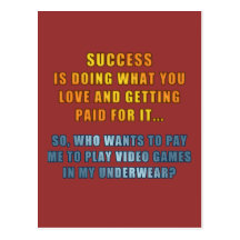 Success - Play Video Games Post Cards
