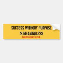 Success Without Purpose Is Meaningless Bumper Stickers