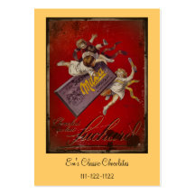 Suchard Chocolat Children with Ribbons Business Card Template