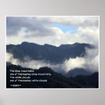 Suchness/ Zen Saying With Mountains and Clouds Poster