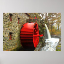 Sudbury Grist Mill Water Wheel Print