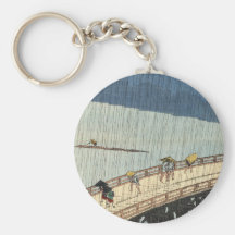 Sudden Shower over Shin-Ōhashi bridge and Atake (大 Keychain