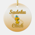 Sudoku Chick Christmas Ornaments