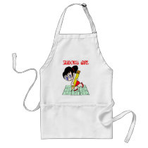 Sudoku Girl Black Hair Apron