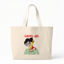 Sudoku Girl Black Hair Bag