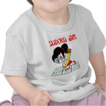 Sudoku Girl Black Hair Tees