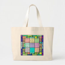 Sudoku Stained Glass Design Canvas Bags