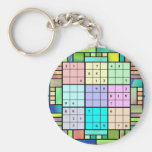 Sudoku Stained Glass Design Keychain