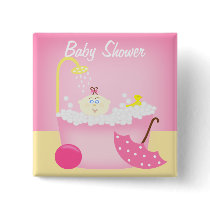 Sudsy Bathtub Pink Baby Shower Pin
