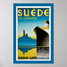 Suède par l'intermédiaire de Londres Posters