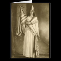 suffrage liberity lady greeting card cards
