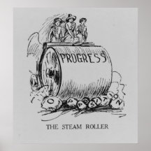 Suffrage Steamroller Political Cartoon Posters