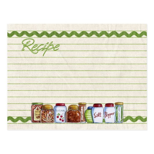 Sugar and spice recipe card postcard