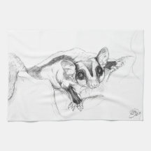 Sugar Glider Drawing, Sketch Hand Towel