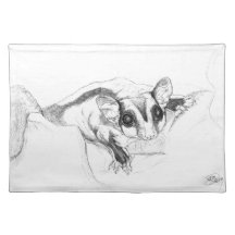 Sugar Glider Drawing, Sketch Placemats