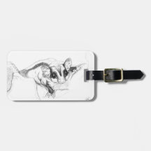 Sugar Glider Drawing, Sketch Travel Bag Tag