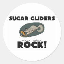 Sugar Gliders Rock Round Stickers