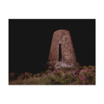 Sugar Mill at Night, Caribbean Island of Nevis Postcard