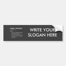 SUGAR MOMMA DEFINITION BUMPER STICKERS