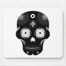 Sugar Skull Black Mouse Pads
