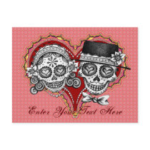 Sugar Skull Couple Postcard - Add Your Own Text!