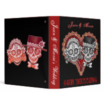Sugar Skull Couple Wedding Binder