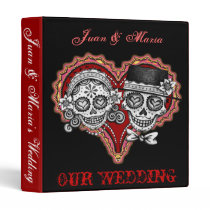 Sugar Skull Couple Wedding Binder binders