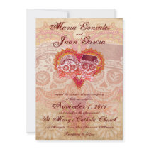 Sugar Skull Couple Wedding Invitations 5x7