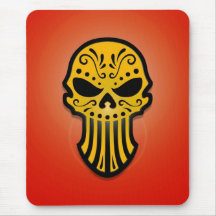 Sugar Skull Design (flat yellow) Mouse Pad