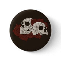 Sugar Skull Design with Roses Pin