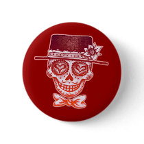 Sugar Skull Gentleman Button