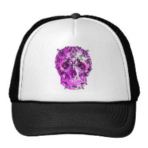 SUGAR SKULL IN VINES PRINT MESH HATS