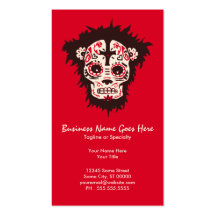 sugar skull monkey business card template