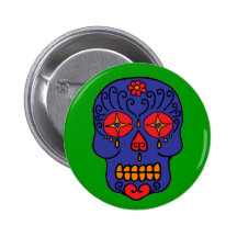 Sugar Skull Pinback Buttons