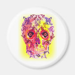 SUGAR SKULL PSYCHEDELIC PRINT REFRIGERATOR MAGNET