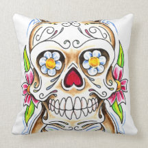 Sugar Skull Reverse Colours American MoJo Pillow
