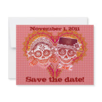 Sugar Skull Save the Dates Custom Announcement