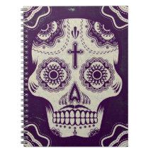 Sugar skull spiral notebook