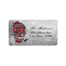 Sugar Skull Tattoo Design Mexican Illustration Personalized Address Labels