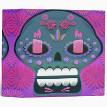 Sugar Skull Vector Illustration Notebook II Binder