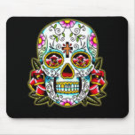Sugar Skull w/ flowers Mouse Pads