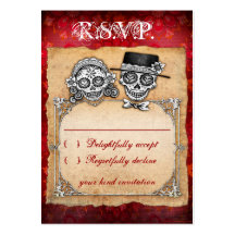 Sugar Skull Wedding RSVP Cards Business Card Templates