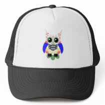 Sugar Skull White Multi Owl Hat