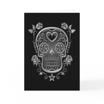 Sugar Skull with Roses, dark Cards