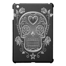 Sugar Skull with Roses, dark iPad Mini Covers