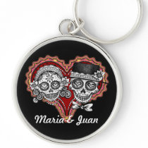 Sugar Skulls Keychain - Customize w/your names!