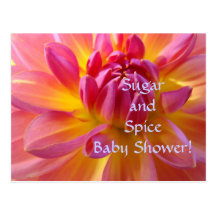 Sugar & Spice Baby Shower! It's a Girl invitations Postcard