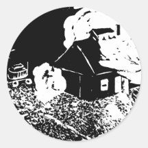 Sugarhouse at Night Sticker