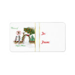 Sugarplums Goat Christmas Gift Tag Sticker labels